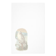 Vintage White Owl Stationery