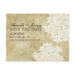 Vintage White Queen Anne's Lace Save the Date Post Card