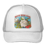 Vintage White Rose Club Flowers Trucker Hat
