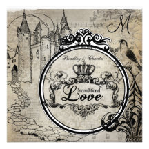 Vintage White Unconditional Love Wedding Invite