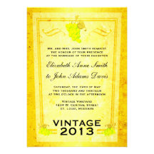 Vintage White Wine Wedding Invitation
