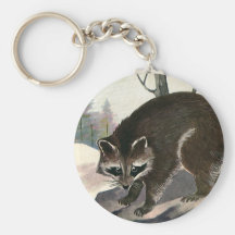Vintage Wild Animal Forest Creature, Raccoon Key Chains