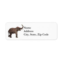 Vintage Wild Animals, Asian Elephant, Good Luck Labels