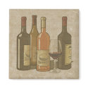 Vintage Wine Bottles Kitchen Magnet