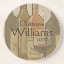 Vintage Wine Bottles Personalized Coaster