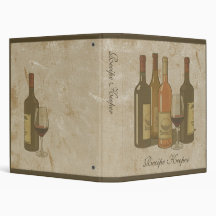 Vintage Wine Bottles Recipe Binder