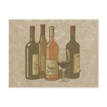 Vintage Wine Bottles Recipe Card Post Cards