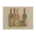 Vintage Wine Bottles Recipe Card postcards