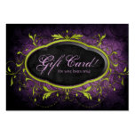 Vintage Wine Gift Card Certificate Leaves Lime Pur