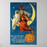 Vintage Witch Halloween Poster