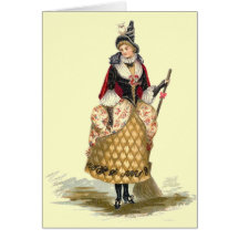 Vintage Witch Lady Greeting Card