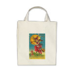 Vintage Witch Organic Grocery Tote Bags