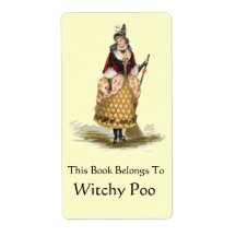 Vintage Witch Personalized Shipping Labels