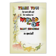 Vintage Wizard of Oz Baby Shower Thank You Cards