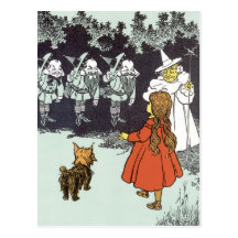 Vintage Wizard of Oz Dorothy Toto Glinda Munchkins Post Card