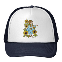 Vintage Wizard of Oz Fairy Tale Dorothy Sunflowers Hat