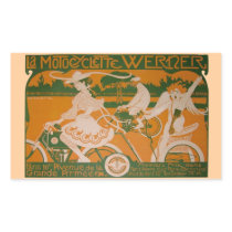 Vintage Woman Cycling with Cupid Sticker