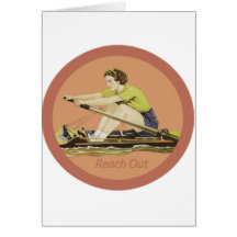 Vintage Woman Rower Greeting Cards