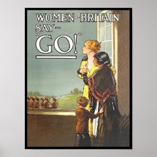 Vintage Women of Britain Say Go Recruitment Poster
