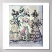 Vintage Women's Fashion 1800's Print