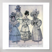 Vintage Women's Fashion 1800's Print