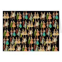 Vintage Women's Fashion Greeting Card