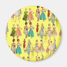 Vintage Women's Fashion Magnet