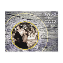 Vintage Wood - Custom Save the Date - White + Gold