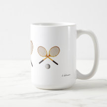 VINTAGE WOODIE TENNIS RACKETS MUG