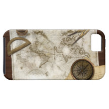 Vintage World Map And Tools iPhone 5 Cases
