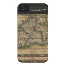Vintage World Map Atlas Historical Design iPhone 4 Cases