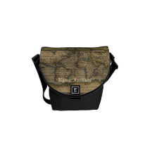 Vintage World Map Atlas Historical Design Messenger Bag
