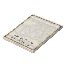 Vintage World Map Atlas Historical Design Memo Note Pad