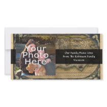 Vintage World Map Atlas Historical Design Personalized Photo Card