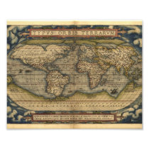Vintage World Map Atlas Historical Design Photo Art