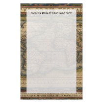 Vintage World Map Atlas Historical Design Customized Stationery