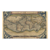 Vintage World Map Atlas Historical Design Stickers