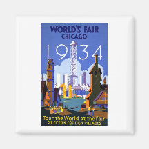 Vintage Worlds Fair Chicago 1934 Magnets