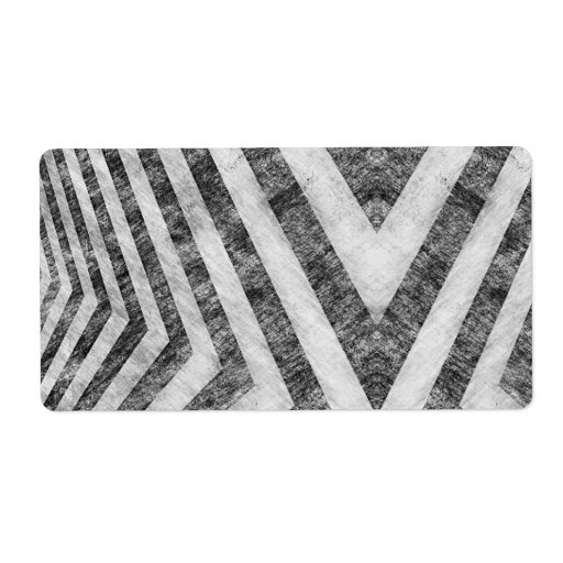 Vintage Worn Hazard Stripes Textured Custom Shipping Labels