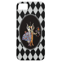 Vintage WW1 Art Deco Party Goers Harlequin