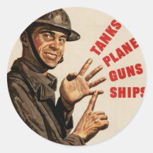 Vintage WWII War Poster Sticker