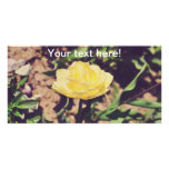 Vintage yellow flower custom photo card