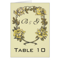 Vintage Yellow Garden Rose Wreath Card