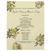 Vintage Yellow Garden Rose Wreath Custom Flyer
