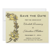 Vintage Yellow Garden Rose Wreath Invite