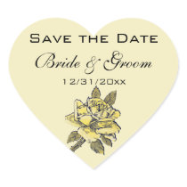 Vintage Yellow Garden Rose Wreath Sticker