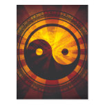 Vintage Yin Yang Symbol Print Post Card