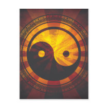 Vintage Yin Yang Symbol Print Post Card