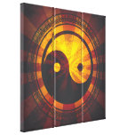 Vintage Yin Yang Symbol Stretched Canvas Print
