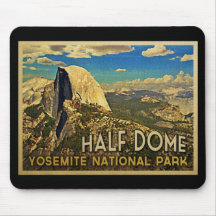 Vintage Yosemite Half Dome Mousepad